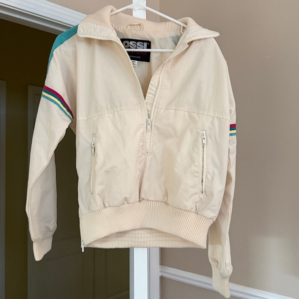 Vintage White and Teal OSI Ski Jacket